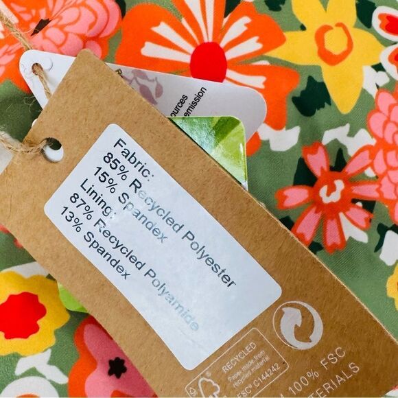 BERLOOK Women's Tie Floral Sexy One-Piece Tankini Swimsuit Size Small - Picture 6 of 7